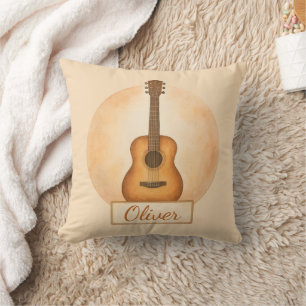 Personalisierte Namensakustikgitarre für Musiklieb Kissen