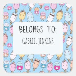 Personalisierte Namensaufkleber Quadratischer Aufkleber