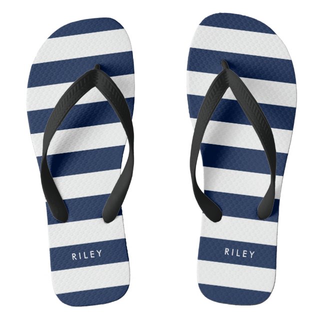 Personalisierte Namensauflösung Farbe und Weiße St Flip Flops (Fußbett)