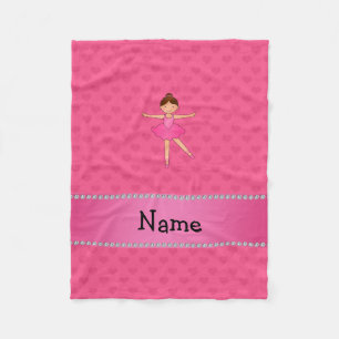 Personalisierte Namensballerinarosaherzen Fleecedecke