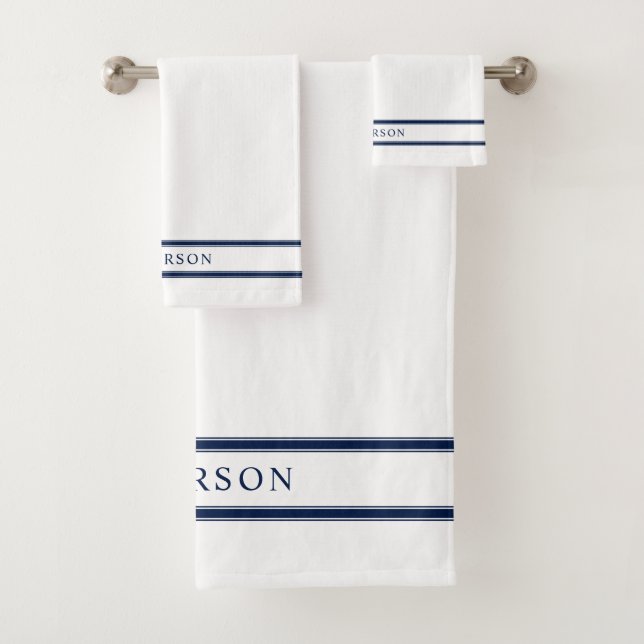 Personalisierte Namensbearbeitbare Farbdoppelstrei Badhandtuch Set (Insitu)
