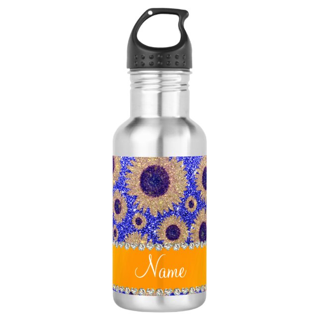 Personalisierte Namensblaue Trinkflasche (Vorderseite)