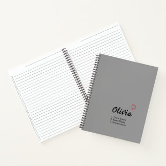 Personalisierte Namensdefinition Notizbuch