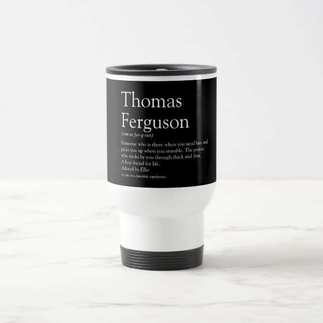 Personalisierte Namensdefinition Typografischer Sp Reisebecher (Mittel)
