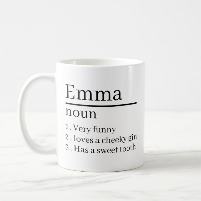 Personalisierte Namensdefinitionsgeschenke Ideen P Kaffeetasse (Links)