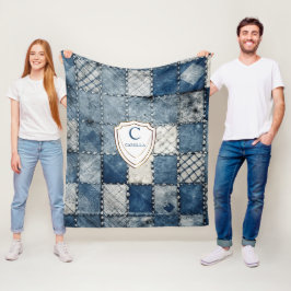 Personalisierte Namensdenim-Patches für Sie Fleecedecke