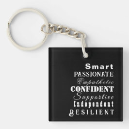 Personalisierte Namenseigenschaften großer schwarz Schlüsselanhänger