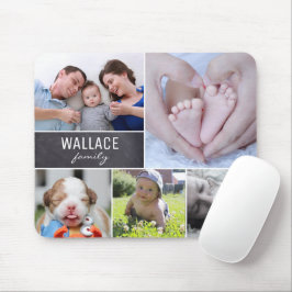 Personalisierte Namensfamilie Fotos-Collage Mousepad