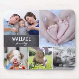 Personalisierte Namensfamilie Fotos-Collage Mousepad