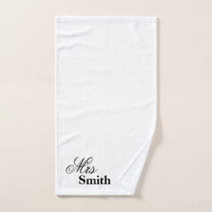 Personalisierte Namensfrau Smith White Handtuch
