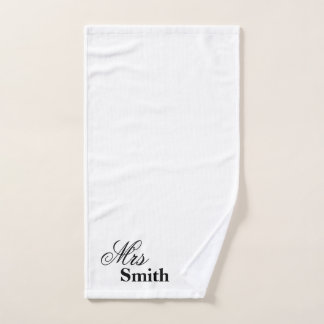 Personalisierte Namensfrau Smith White Handtuch