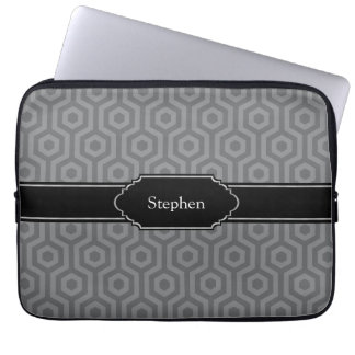 Personalisierte Namenshülse für Laptop-Grau-Muster Laptopschutzhülle