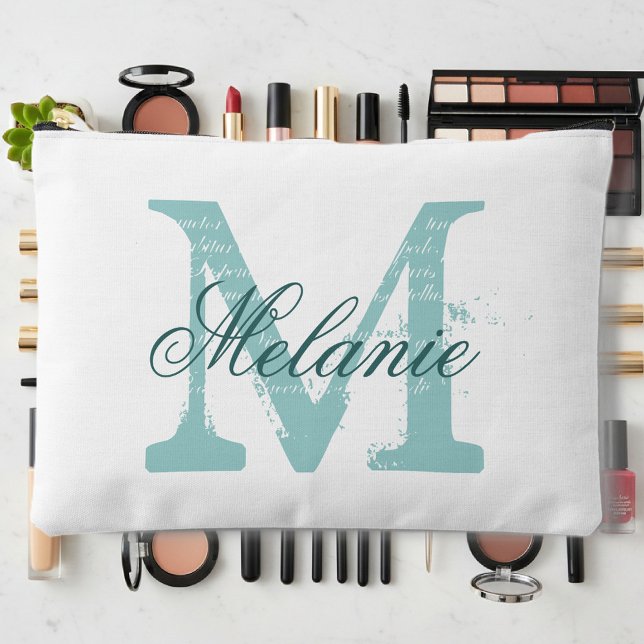 Personalisierte Namensmonogramm große Kosmetiktasc Zubehörtasche (custom color cosmetics bag with monogram)