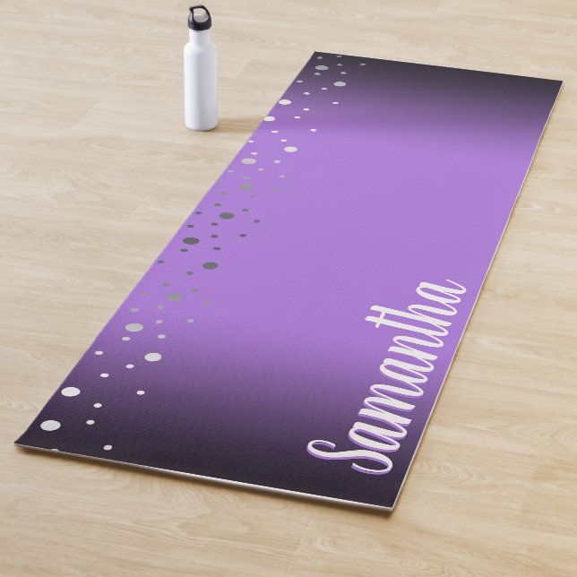Personalisierte Namensnennung Imitat Silver Confet Yogamatte (Beispiel)