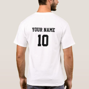 Personalisierte Namensnummer vorne Schwarz-weiß T-Shirt