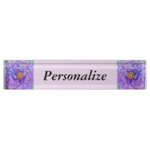 Personalisierte Namensplatte w/Uhr-Option - Peony