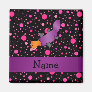 Personalisierte Namensplatypus Rosa-Polkapunkte Magnet