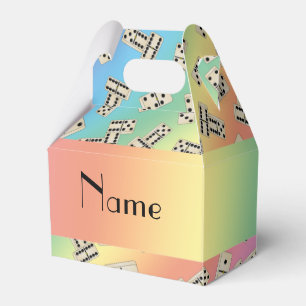 Personalisierte Namensregenbogendominos Geschenkschachtel