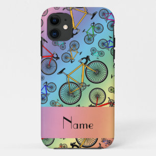 Personalisierte Namensregenbogenstraßenfahrräder iPhone 11 Hülle