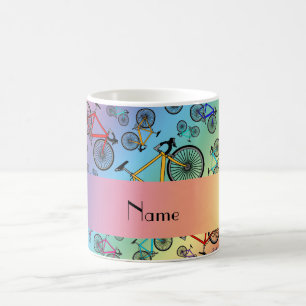 Personalisierte Namensregenbogenstraßenfahrräder Tasse