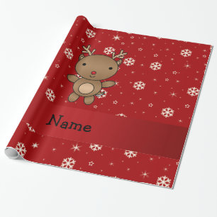 Personalisierte Namensrenrotschneeflocken Geschenkpapier