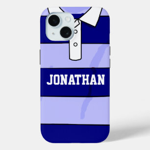 personalisierte Namensrugby Jersey-Blaubänder Case-Mate iPhone Hülle