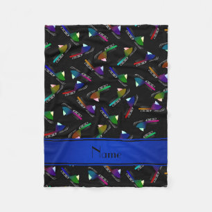 Personalisierte Namensschwarzes Snowmobiles Fleecedecke
