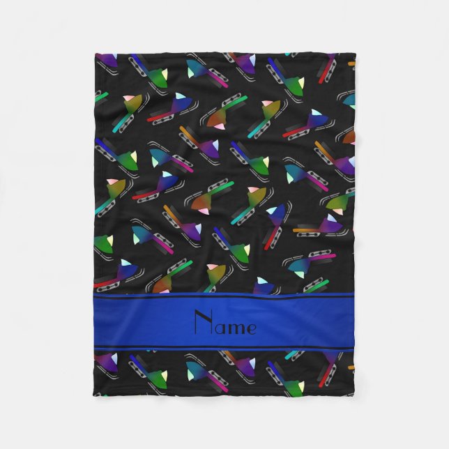 Personalisierte Namensschwarzes Snowmobiles Fleecedecke (Vorderseite)