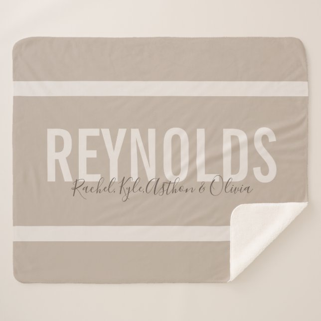 Personalisierte NamensSherpa Throw-Decke Sherpadecke (Vorderseite (Horizontal))