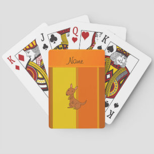 Personalisierte Namensstreifen des orange Gelbs Spielkarten