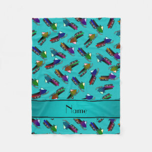 Personalisierte Namenstürkis Snowmobiles Fleecedecke