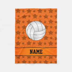 Personalisierte Namensvolleyballorangensterne Fleecedecke