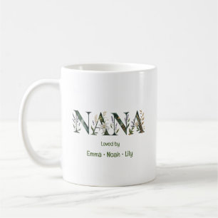 Personalisierte Nana Kinder Namen Florale Beschrif Kaffeetasse