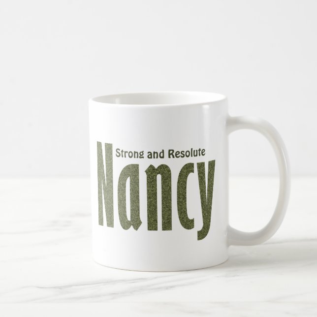 Personalisierte "Nancy" in der Army Green Camoufla Kaffeetasse (Rechts)