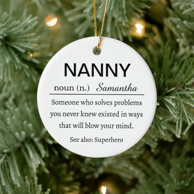 Personalisierte Nanny-Definition Keramik Ornament (Baum)