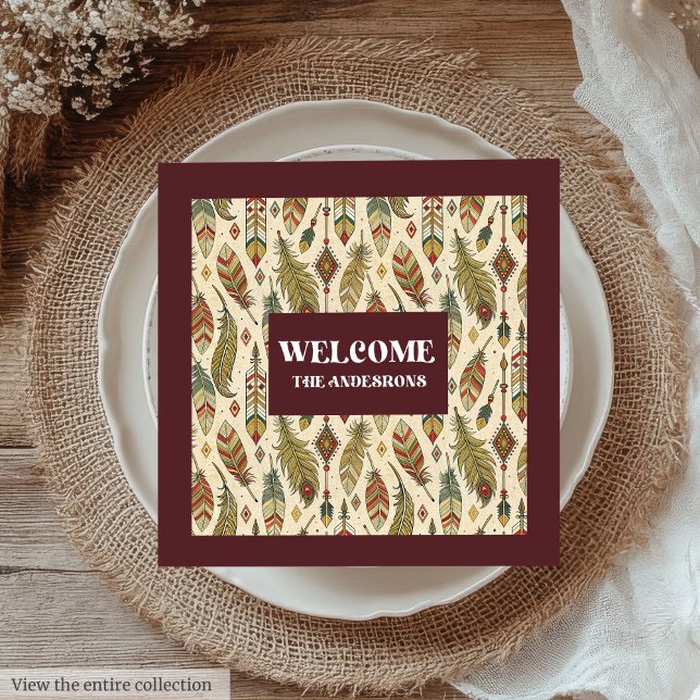 Personalisierte Native Napkins Trendy Boho Colors Serviette (Personalized Native Napkins Trendy Boho Colors)