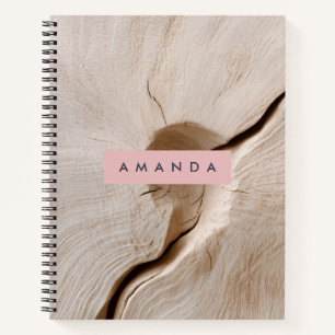Personalisierte Naturholz-Körner-Textur Notizbuch