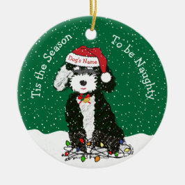 Personalisierte Naughty Bernedoodle Keramik Keramik Ornament