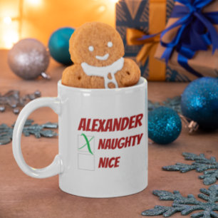 Personalisierte Naughty oder schöne Weihnachten Tasse