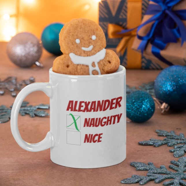 Personalisierte Naughty oder schöne Weihnachten Tasse (Von Creator hochgeladen)