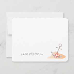Personalisierte Nautic Anchor Starfish Note Card Mitteilungskarte