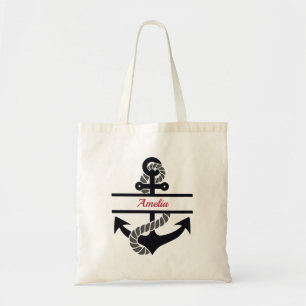 Personalisierte Nautical Tote Bag mit Ankerstift Tragetasche
