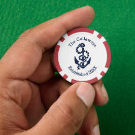 Personalisierte Nautische Navy-Anker Pokerchips
