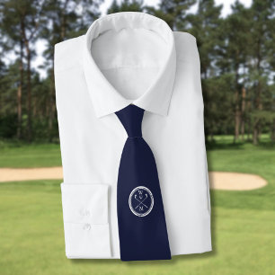 Personalisierte Navy Blau Monogramm Anfangsbuchsta Krawatte
