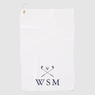 Personalisierte Navy Blau Monogramm Golfschläger Golfhandtuch