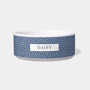 Personalisierte Navy Blau und Weiße Arabesken Ster Napf