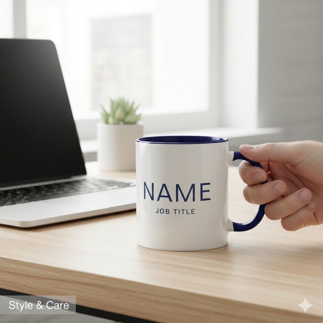Personalisierte Navy Blue Combo-Tasse mit Ihrem Na Tasse (Personalized Navy Blue Combo Mug with Your Name)