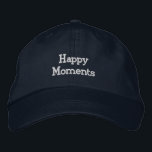 Personalisierte Navy Cap mit Happy Moments Hut<br><div class="desc">Für Ihre individuelle Hutanfrage: Text: "Happy Moments" Größe: Eine Größe für alle Farben: Navy Style: Alternative Apparel Basic Adjustable Cap Material: Stickereite Baumwolle Diese Baumwollkappe ist bestickt mit dem aufregenden Text "Happy Moments", was sie zum perfekten Zubehör für fröhliche Anlässe macht. Das verstellbare Gurtband sorgt für eine komfortable Einheitsform und...</div>