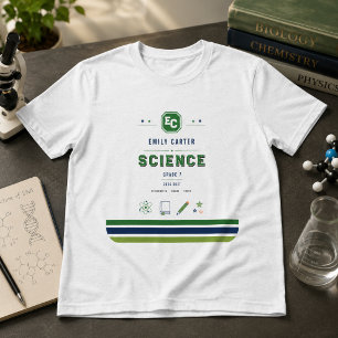 Personalisierte Navy-Grün-Wissenschaftsschulmappe Tri-Blend Shirt