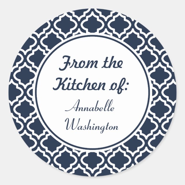 Personalisierte Navy Kitchen Stickers (Vorderseite)